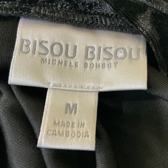 Bisou Bisou Michele Bohbot Vintage Shirt Womens M Long Sleeve Ruffled Cap Velvet - Picture 5 of 8